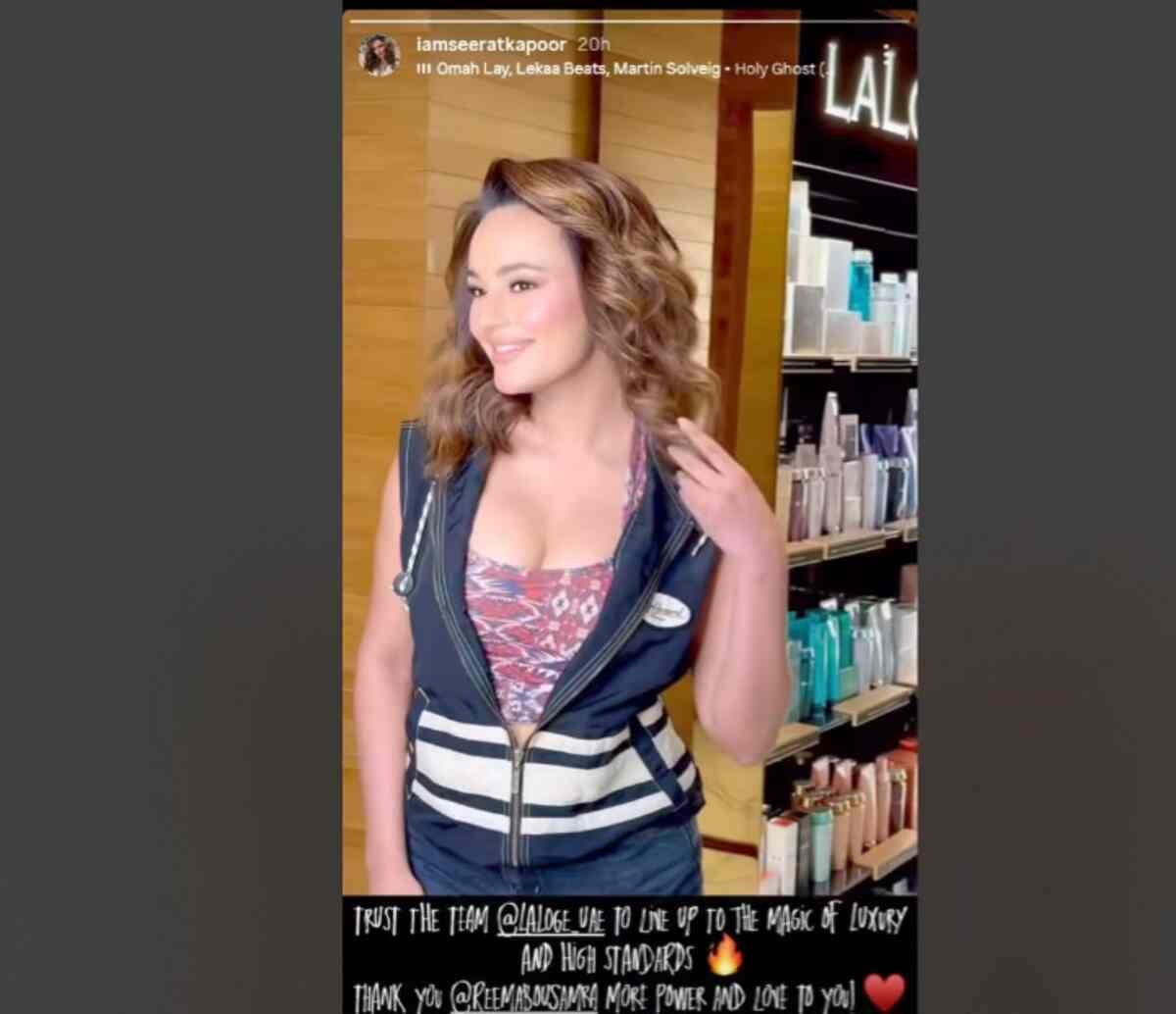 Seerat Kapoor, Laloge Salon, Dubai, celebrity makeover, Reema Bousamra, luxury beauty, self-care, Bollywood actress, Mandarin Oriental Jumeira