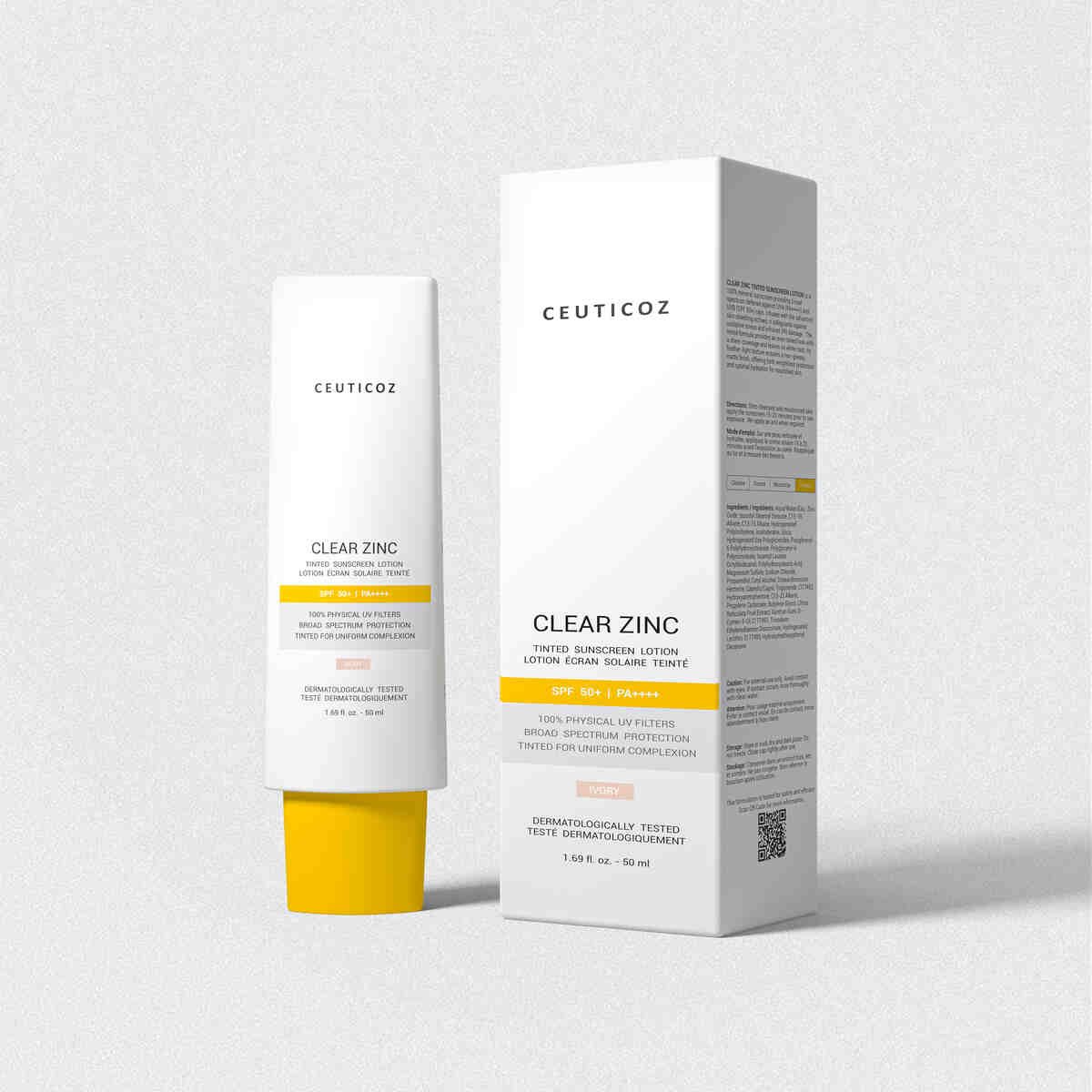 Ceuticoz Sunscreen, Clear Zinc Tinted Sunscreen, Mineral Sunscreen SPF 50, Sunscreen for Sensitive Skin, PA++++ Sun Protection, Dermatologist Recommended Sunscreen, Hydrating Sunscreen Lotion, Skincare for Pigmentation, Zinc Oxide Sunscreen India, Sunscreen for All Skin Types,Ceuticoz,Ceuticoz, Clear Zinc Sunscreen, tinted sunscreen, mineral sunscreen, zinc oxide, SPF 50, PA++++, sun protection, sensitive skin, skincare, dermatologist-recommended