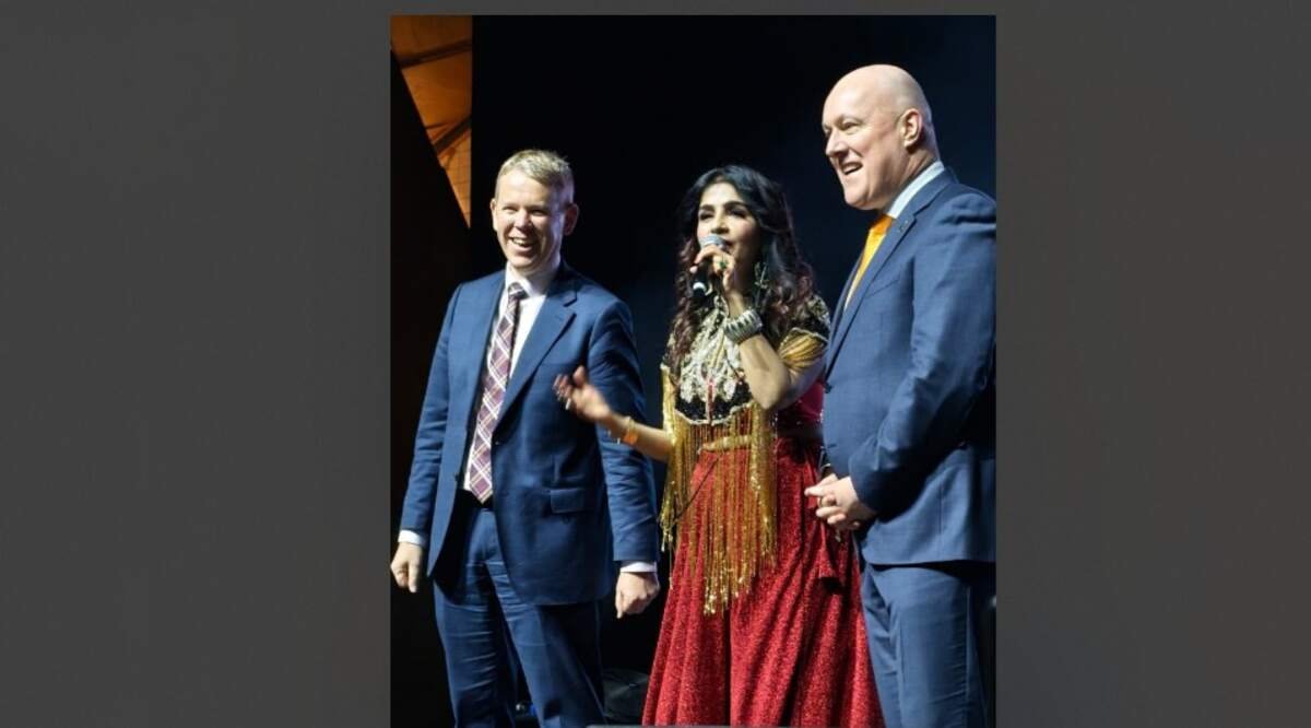 Shibani Kashyap, Christopher Luxon, New Zealand, Auckland, Indian Festival, World & Us, PM dance, music, culture, India, due drop events centre