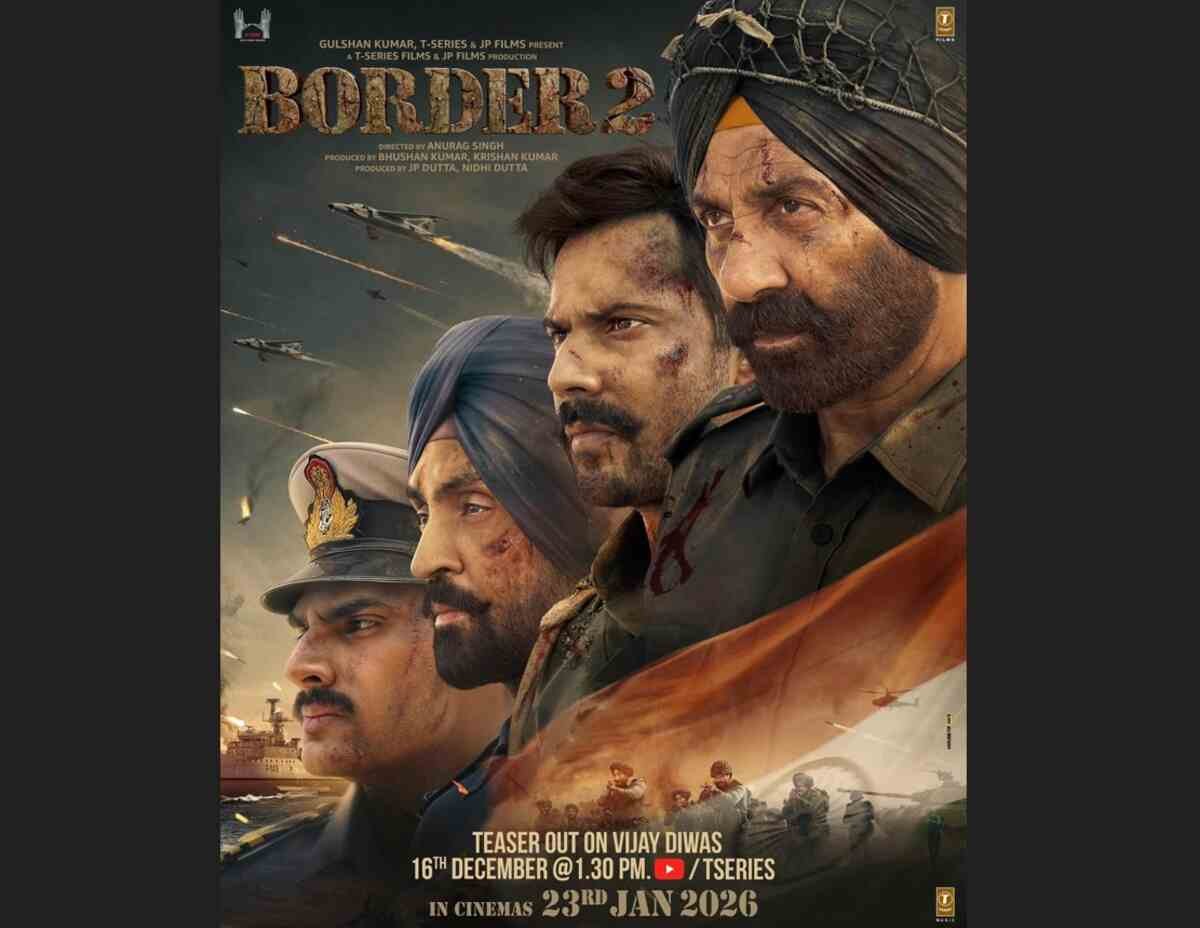 border 2 teaser, border 2 vijay diwas, sunny deol border 2, varun dhawan border 2, diljit dosanjh border 2, ahan shetty border 2, border 2 release date, border 2 cast, t-series jp films