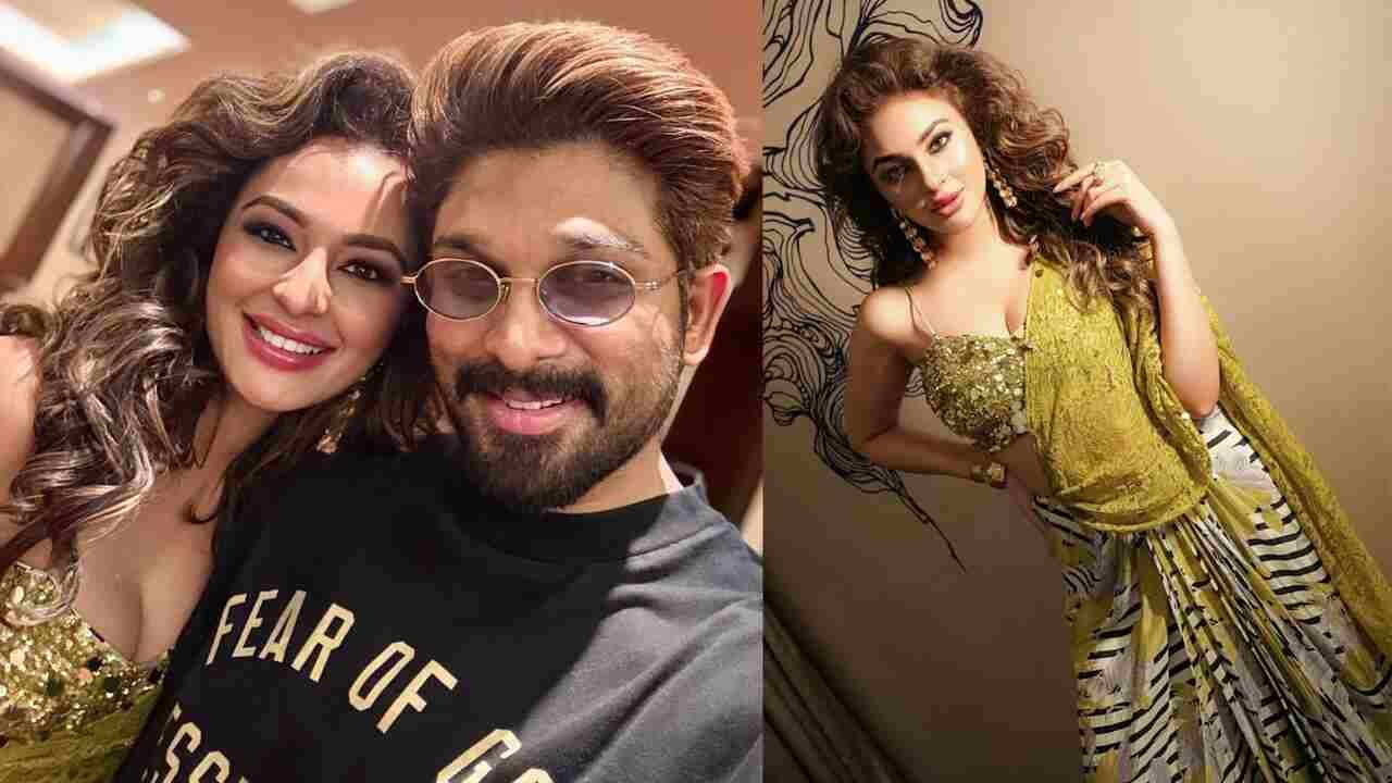 Seerat Kapoor Filmfare look, Allu Arjun Best Actor, Seerat Kapoor green saree, Filmfare red carpet, Seerat Kapoor selfie, Allu Arjun Bunny, celebrity fashion India