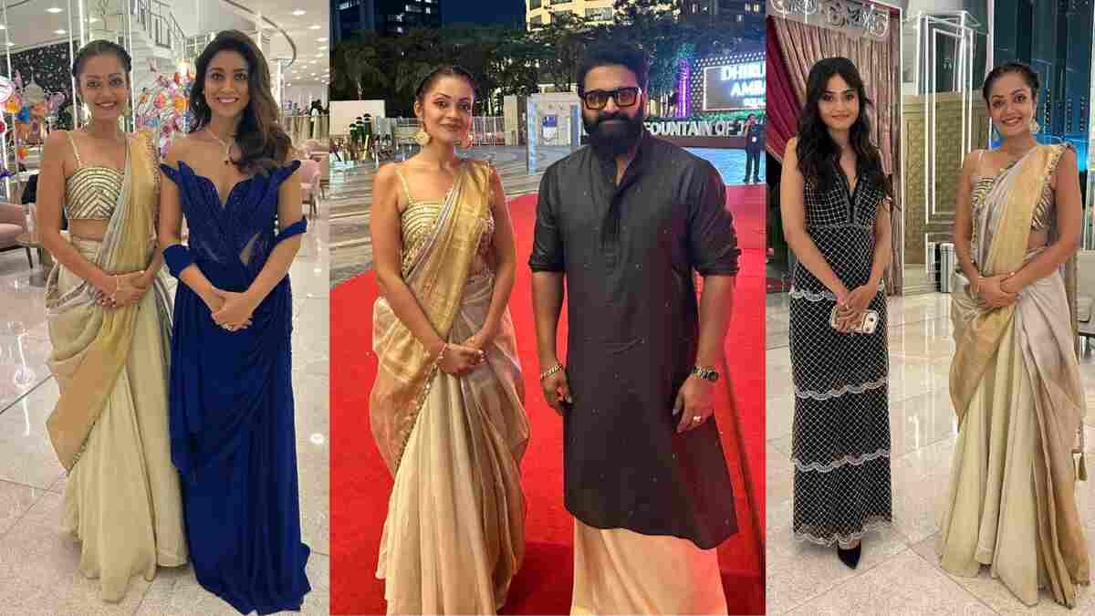 Sheena Chohan, INCA Awards 2026, Rishab Shetty, Shriya Saran, gold saree look, Indian cinema event, red carpet fashion, pan India actors