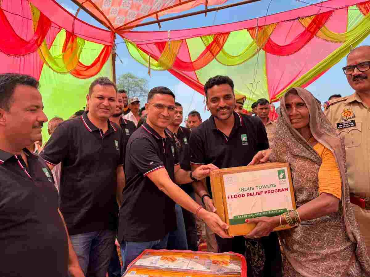 Indus Towers, UP Flood Relief, Pragati CSR, Banda Flood Relief, Chitrakoot Floods, Disaster Response India, Telecom CSR Initiatives, Uttar Pradesh Floods 2026, Vijay Chaturvedi Indus Towers